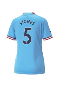 Manchester City John Stones #5 Voetbaltruitje Thuis tenue Dames 2022-23 Korte Mouw